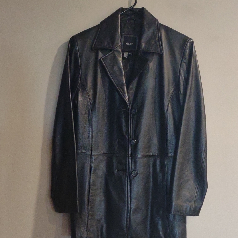JLC New York Black Leather‎ 3 Button Women's Small Jacket